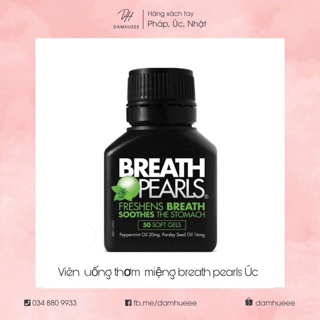 Viên thơm miệng Breath pearls Úc