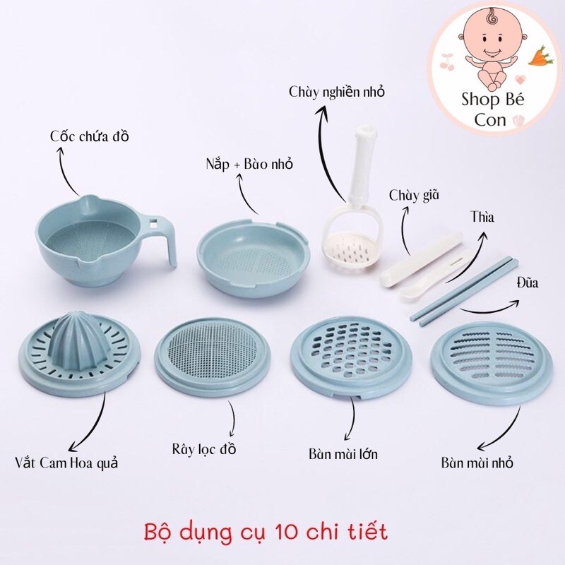 Bộ chế biến ăn dặm 10 chi tiết