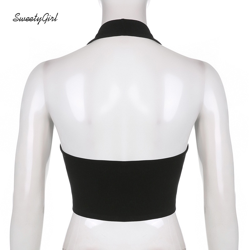 Áo Hai Dây Vải Cotton Ôm Dáng Hở Lưng Phối Hàng Nút Màu Trơn Thời Trang Cho Bạn Gái