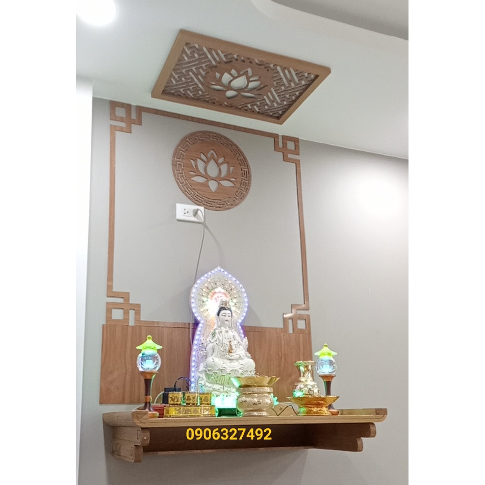 Tấm chống ám khói bàn thờ quan âm có hình hoa sen cực đẹp 40x60