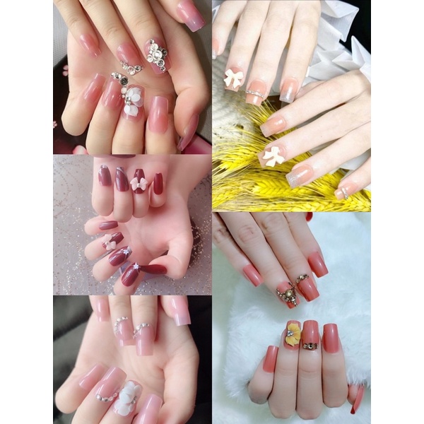 Bộ 24 móng tay giả cao cấp kèm keo