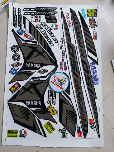 Tem exciter 150 mx king tặng logo