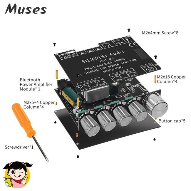 Bảng Mạch Khuếch Đại Âm Thanh Bluetooth Dc5-24v 50w + 50w + 100w 2.1 Kênh