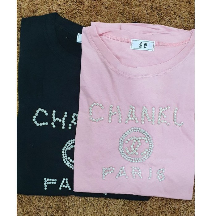 Áo thun tay lỡ / áo phông unisex form rộng đính đá logo.chaneI paris_G.A.O Fashion