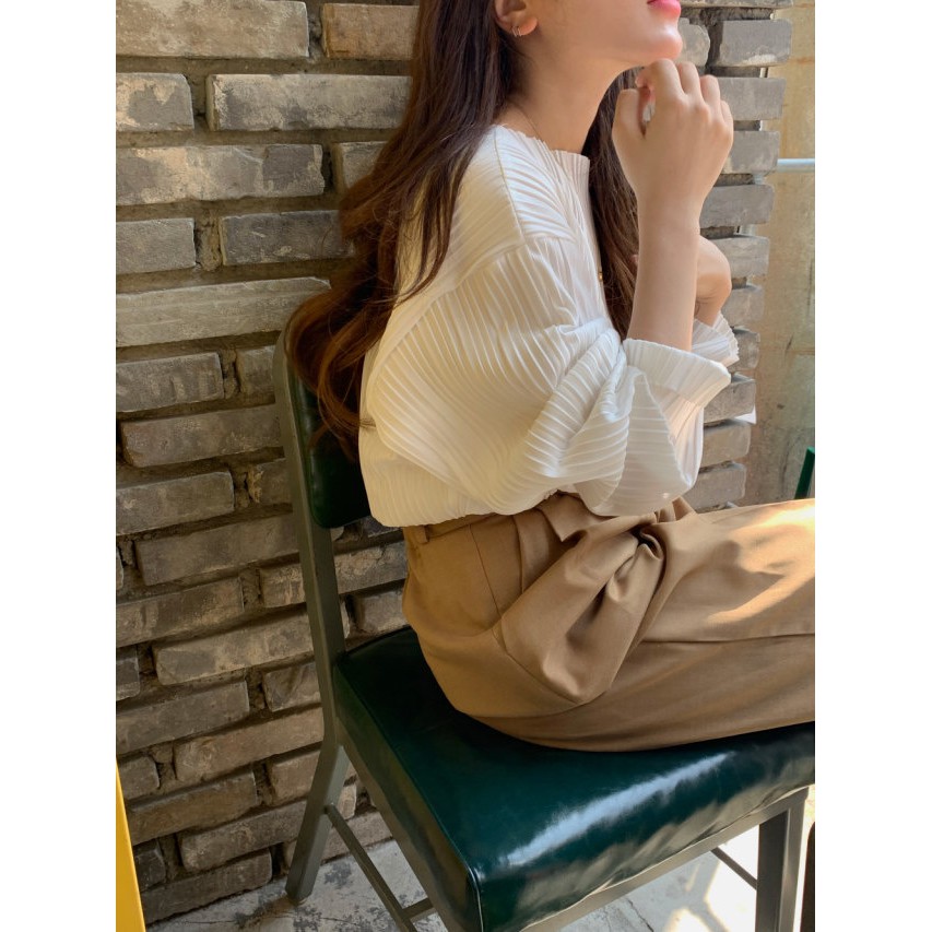 Áo nữ dài tay cổ tròn thời trang Hàn Quốc | BigBuy360 - bigbuy360.vn