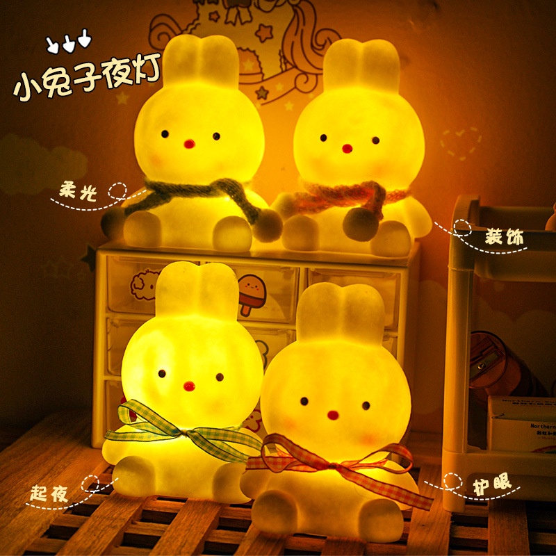 Đèn ngủ mini để bàn hình gấu thỏ đeo nơ cực xinh LILA DENDEONO48