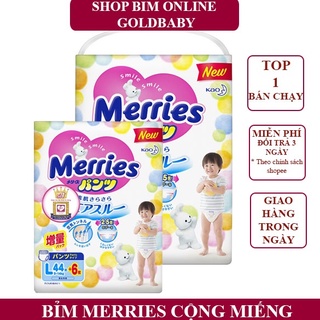 (Cộng Miếng -TC) Tã Dán/Quần Bỉm Merries Nội Địa Nhật NB96/S88/M68/L58/M64/L50/XL44/XXL28- GoldBaby
