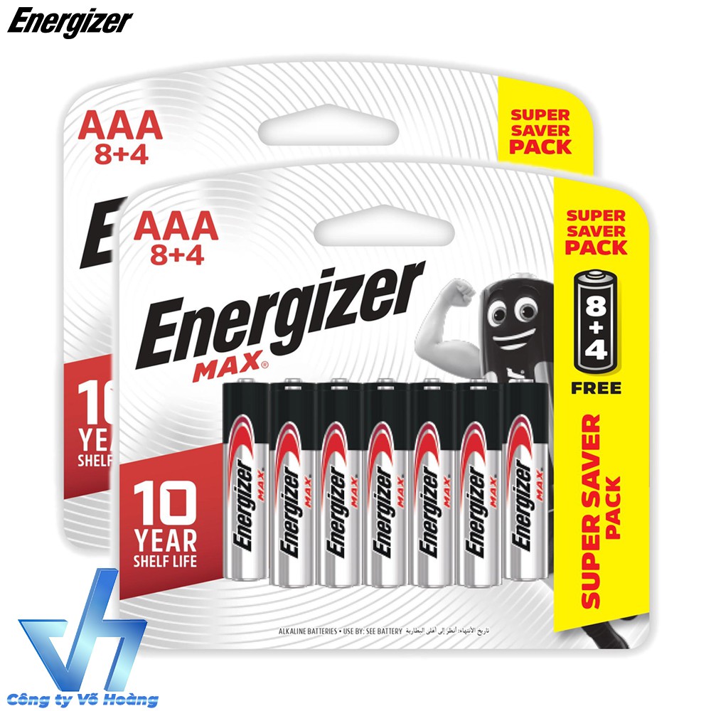 Pin đũa AAA Energizer Alkaline chống chảy E92 - 16 pin tặng kèm 8 pin free