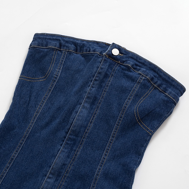 DUNEA Đầm denim cúp ngực quyến rũ cá tính cho nữ