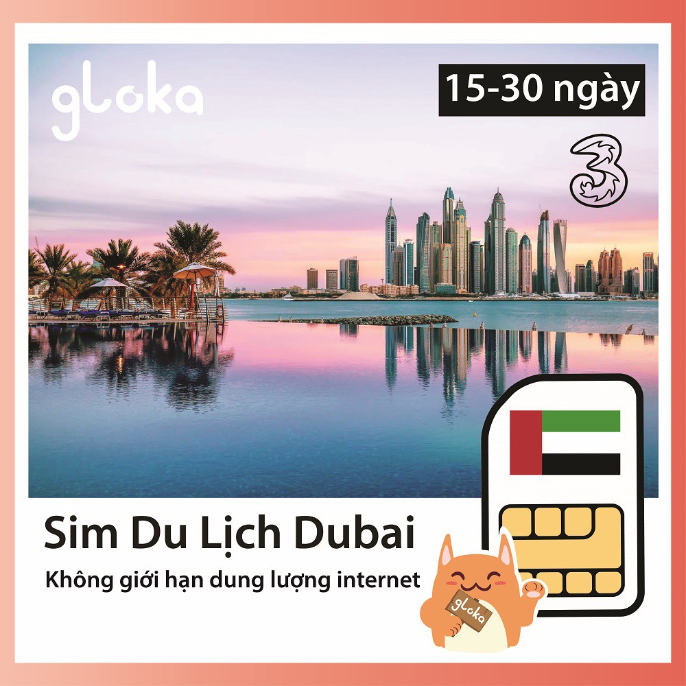 Sim du lịch Dubai không giới hạn dung lượng 15-30 ngày