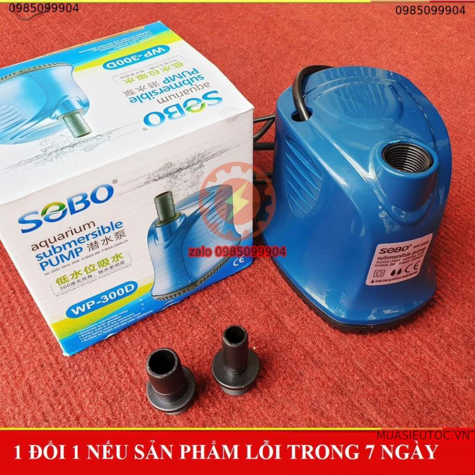 Máy Bơm Chìm Bể Cá Hút Đáy SOBO WP 300D 35W 2500L/H sử dụng kết hợp lọc giúp hút cặn đáy bể cá 360 độ - không tiền ồn