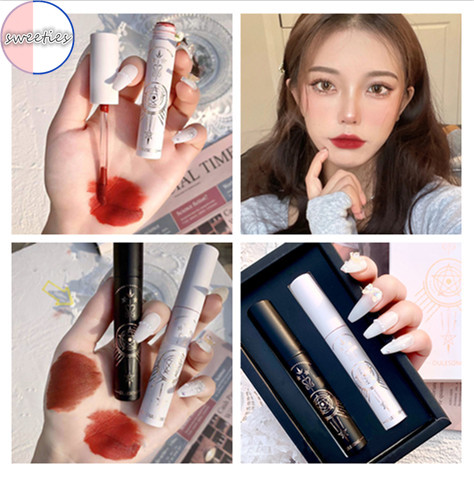 【sweet】2pc/set woman fashion Matt waterproof long-lasting lip glaze lipstick