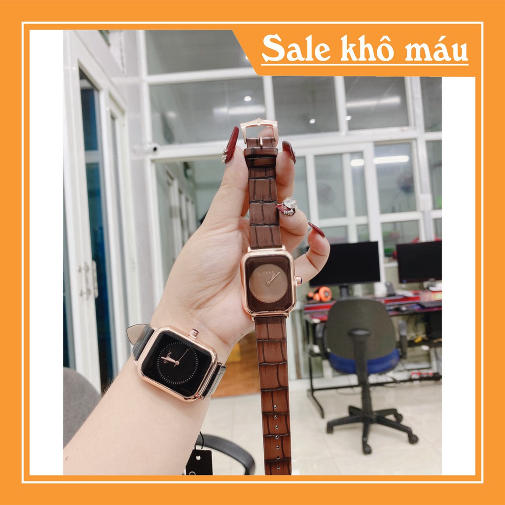 Đồng hồ nữ mặt chữ nhật G.u.o.u dây da siêu xinh , da siêu mêm , siêu bền hợp thời trang - donghoket - GCNN-ketstore | BigBuy360 - bigbuy360.vn