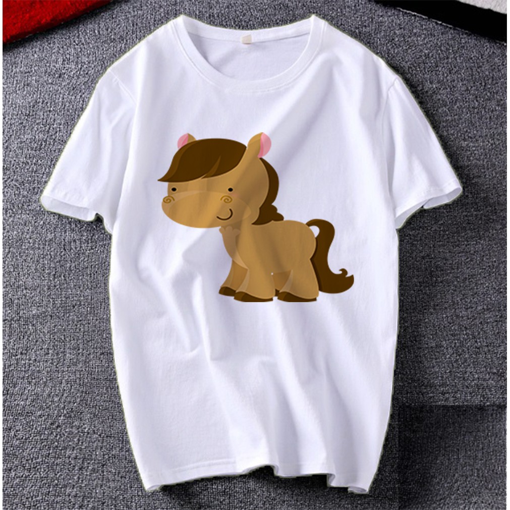 Áo thun Cotton Unisex - 12 Con Giáp - Tuổi Ngọ - Ngựa con dễ thương