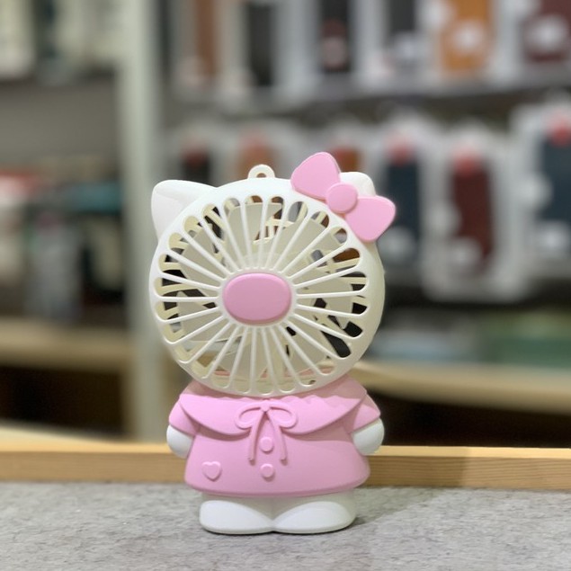 Quạt Tích Điện Mini cầm Tay Cute Fan Lovely Cat Hoạt Hình Quạt Liên Tục Hơn 1 Giờ Cho Bé