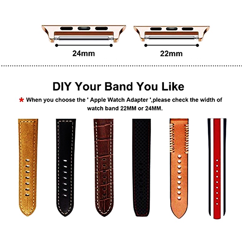 Đầu Nối Kim Loại 20MM / 22MM / 24MM Cho apple watch band 42mm 38mm 45mm 41mm 44mm 40mm iwatch 7 / 6 / SE / 5 / 4 / 3 / 2