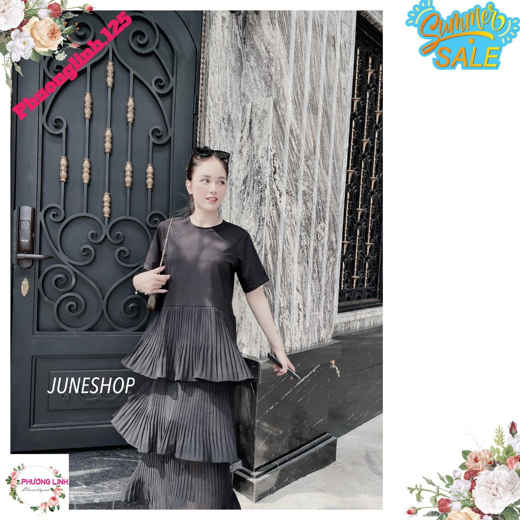 VÁY ĐEN DẬP LY 3 TẦNG CHO NỮ | BigBuy360 - bigbuy360.vn