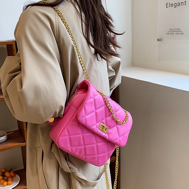 IELGY Túi Đeo Chéo Dây Xích Hình Thoi Đa Năng Thời Trang Cho Nữ