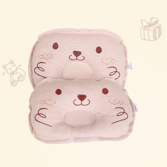 Gối lõm cotton Quảng Châu chống méo bẹt đầu cho bé sơ sinh