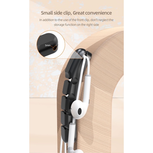ACCEZZ Trình quản lý cáp silicon Giá đỡ kẹp cho tai nghe dây để bàn Trình quản lý gọn gàng