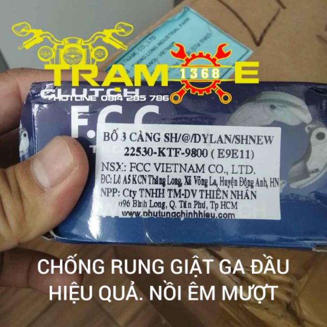 Bố 3 càng FCC xe SH Ý, SH Việt 125 150i, Dylan AB Vairo khắc phục rung ga đầu