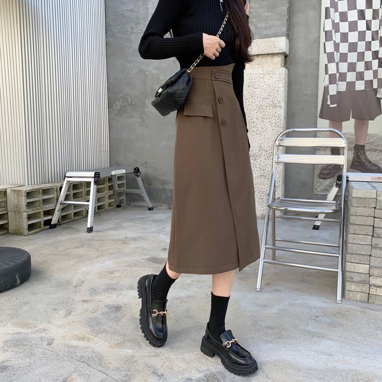 COZOK Chân Váy Lưng Cao Thiết Kế Độc Đáo Thời Trang