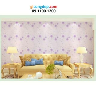 Giấy dán tường hoa bồ công anh tím
