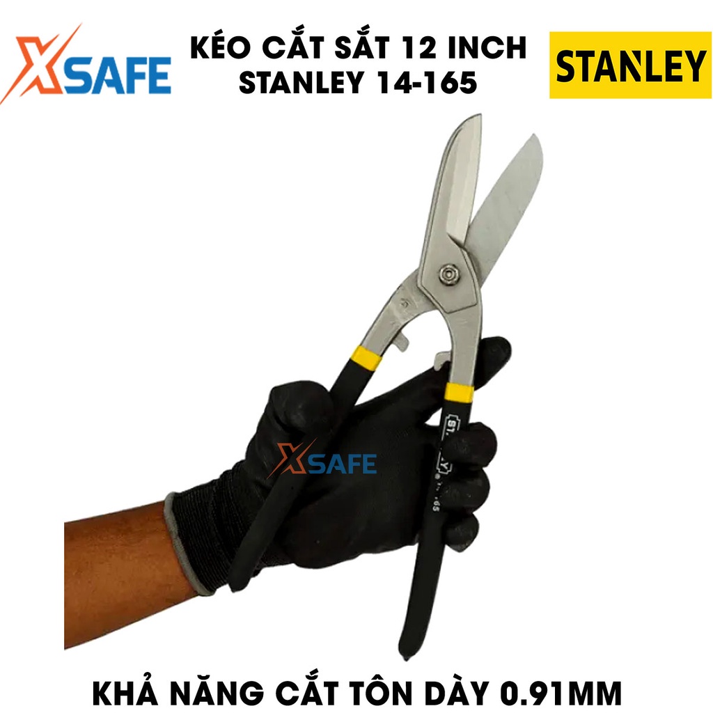 Kéo cắt sắt STANLEY thép hợp kim Kéo Stanley lưỡi mạ chrome cao cấp, cắt được nhiều chất liệu khác nhau