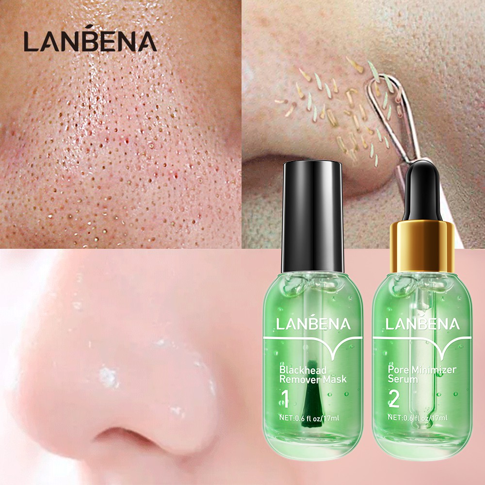 [Hàng mới về] Mặt nạ lột mụn đầu đen/ Serum trà xanh se khít lỗ chân lông LANBENA loại bỏ mụn đầu đen và làm sạch da