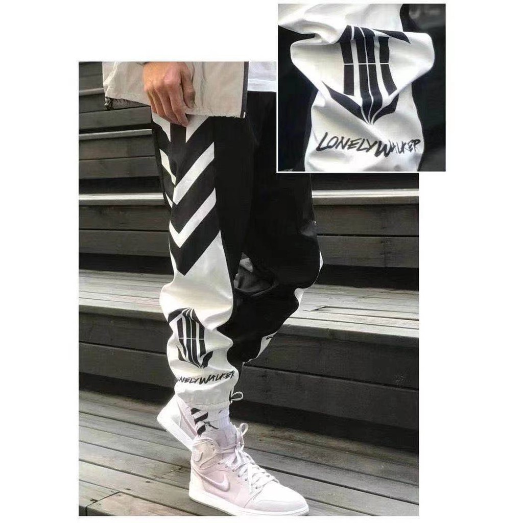 Quần Jogger Trắng Ống Rộng Phong Cách Hip hop Cho Nam