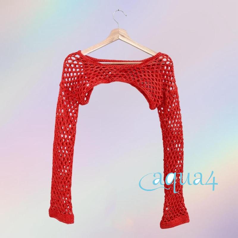 Áo Crop Top Nữ Dệt Kim Tay Dài Phong Cách Vintage Y2K Che Phủ Nâng 2000s