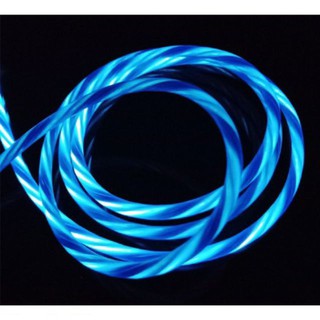Dây cáp sạc phát sáng đèn LED hiệu ứng dòng chảy cực đẹp, lung linh cho các loại chân dẹt, samsung, oppo v.v
