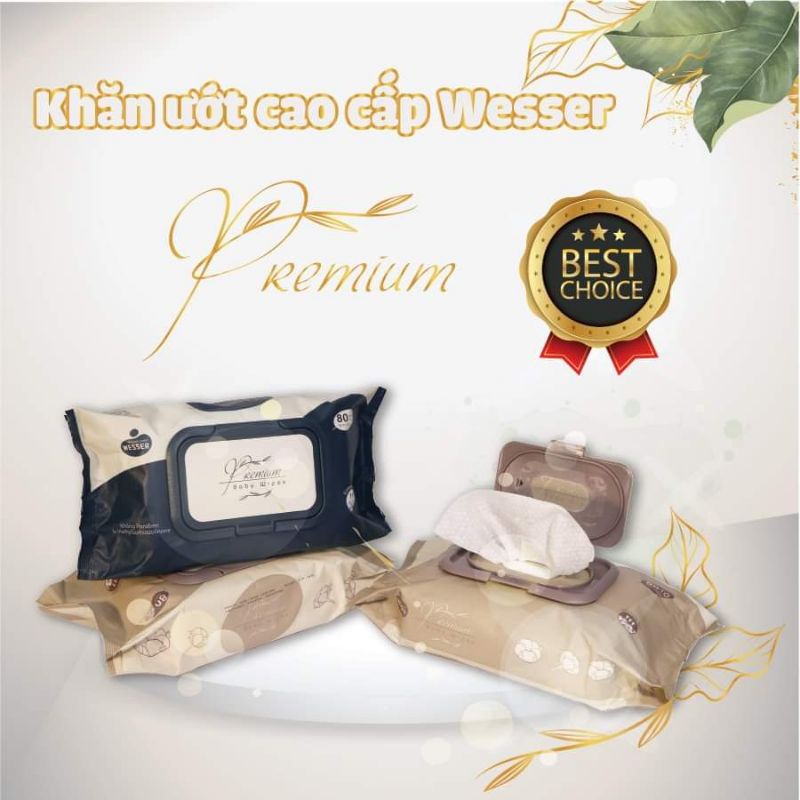 khăn ướt wesser premium xanh đen và nâu nhạt