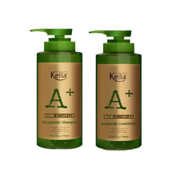 Bộ Dầu Gội Và Dầu Xả Phục Hồi Tóc Hư Tổn Kella A+ Nori Complex 750MLx2 - Hàng Công Ty