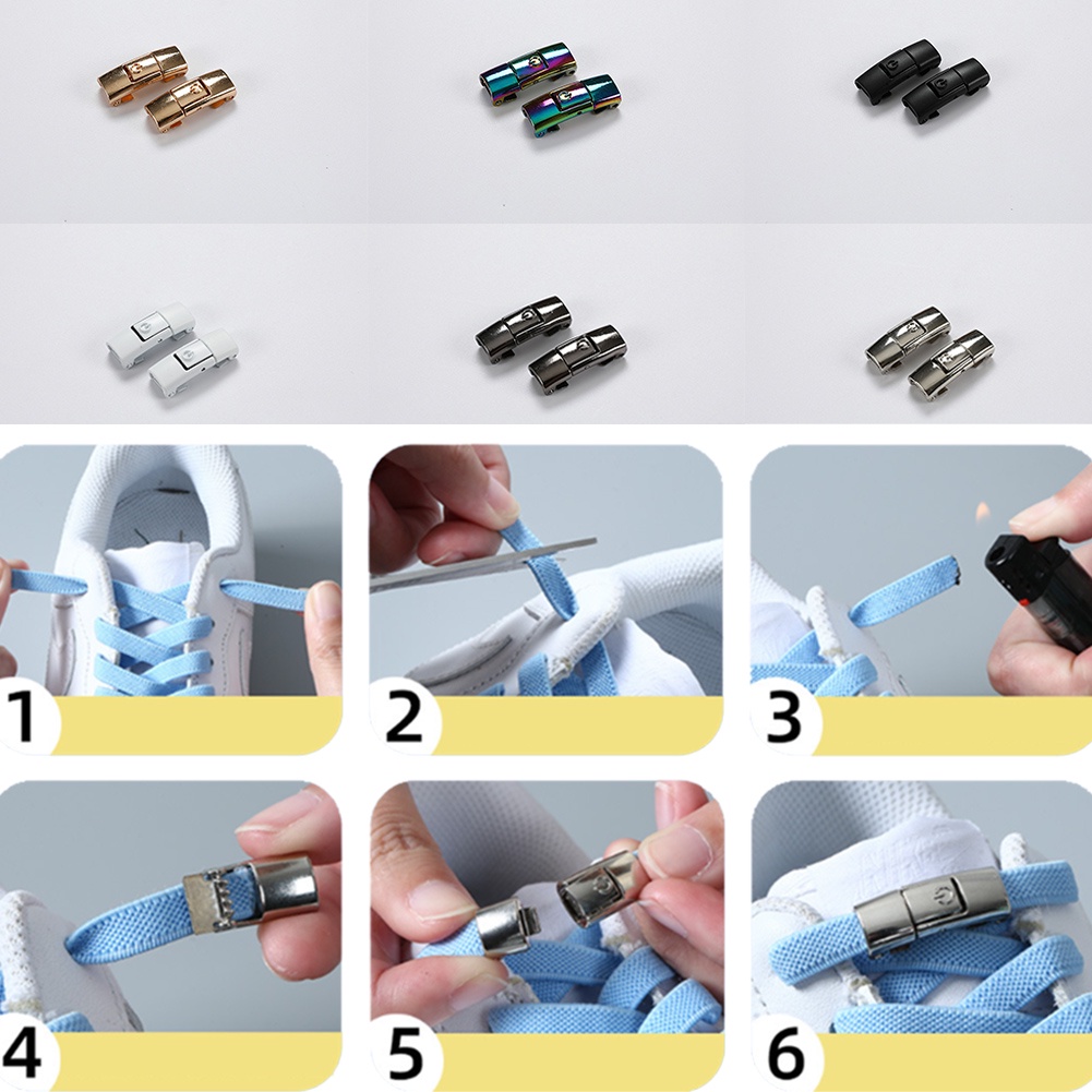 Phụ Kiện Khóa Dây Giày Không Cần Buộc Bằng Kim Loại Thời Trang DIY