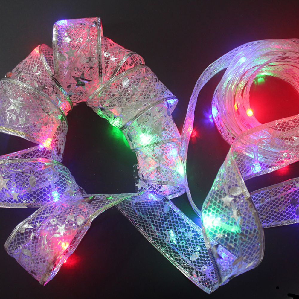 Dây đèn LED hình nơ ruy băng chống thấm nước trang trí cây thông giáng sinh