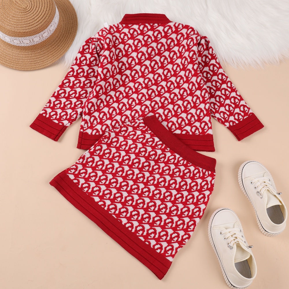 Bộ đồ BEAR LEADER gồm áo sweater + chân váy xinh xắn theo phong cách thu đông Hàn Quốc 2022 cho bé gái 3-7 tuổi