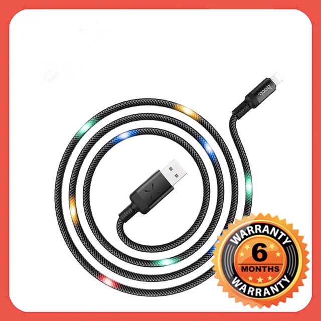 Hoco U63-Cáp sạc nhanh PHÁT SÁNG có đủ 3 cổng LIGHTNING/MICRO USB/TYPE-C