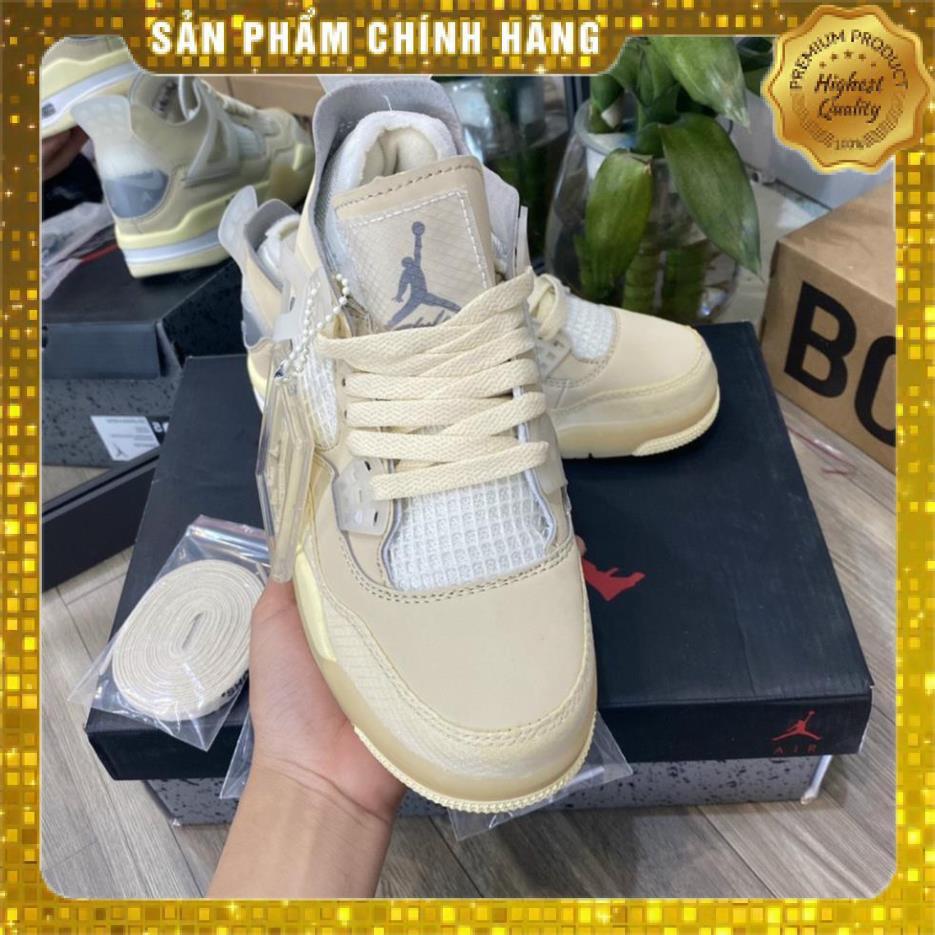 Giày Jordan 4 OFF WHITE, giày thể thao JD4 thời trang nam nữ full box bill phụ kiện