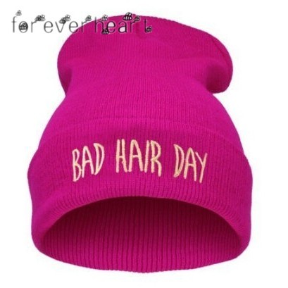 Nón len beanie thêu chữ Bad Hair Day độc đáo dành cho nam