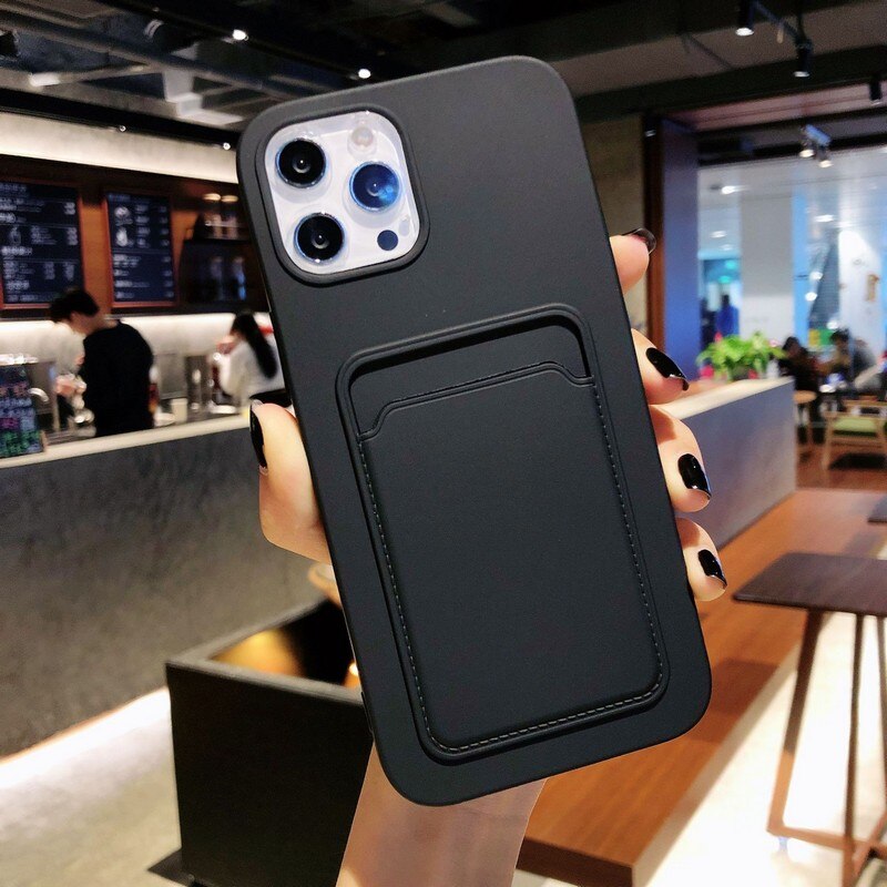 Ốp điện thoại silicon có ví đựng thẻ thích hợp cho Iphone 12 Pro Max ProMax Xs 11 X XR 7 8 X Xs