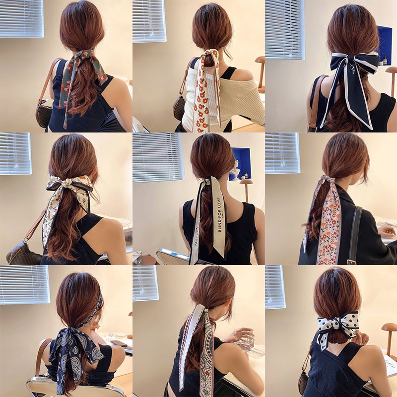 Dây Buộc Tóc Ruy Băng Lụa Phong Cách Hàn Quốc Mới 2021