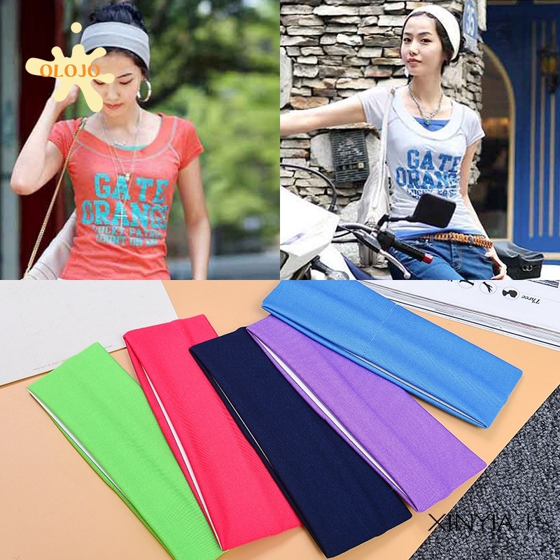Băng Đô Thể Thao Co Giãn Thấm Hút Mồ Hôi Màu Sắc Ngọt Ngào Phong Cách Hàn Quốc