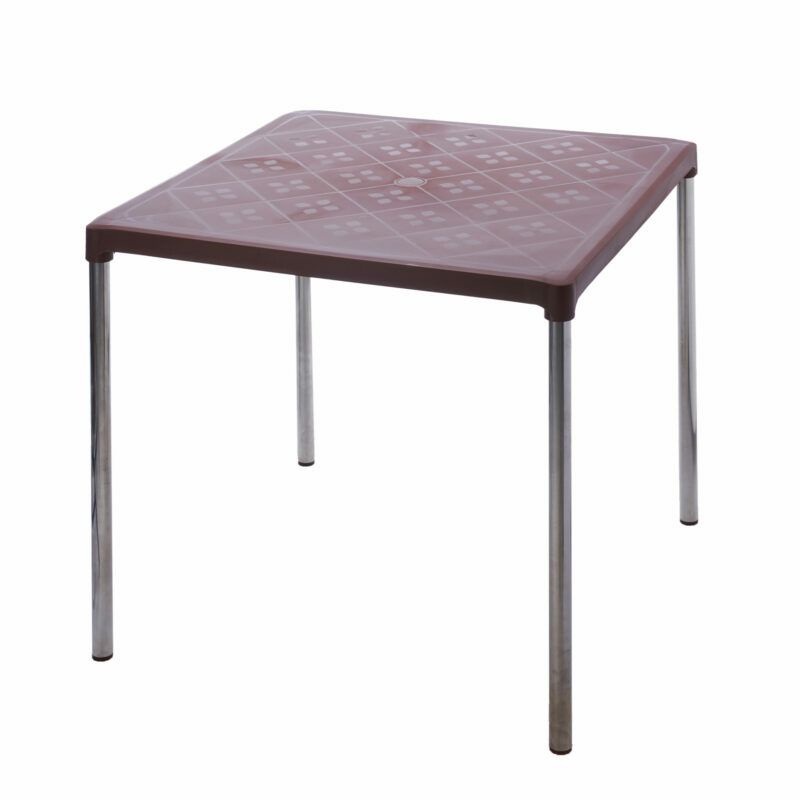 Bàn vuông chân inox ( nhựa duy tân)
