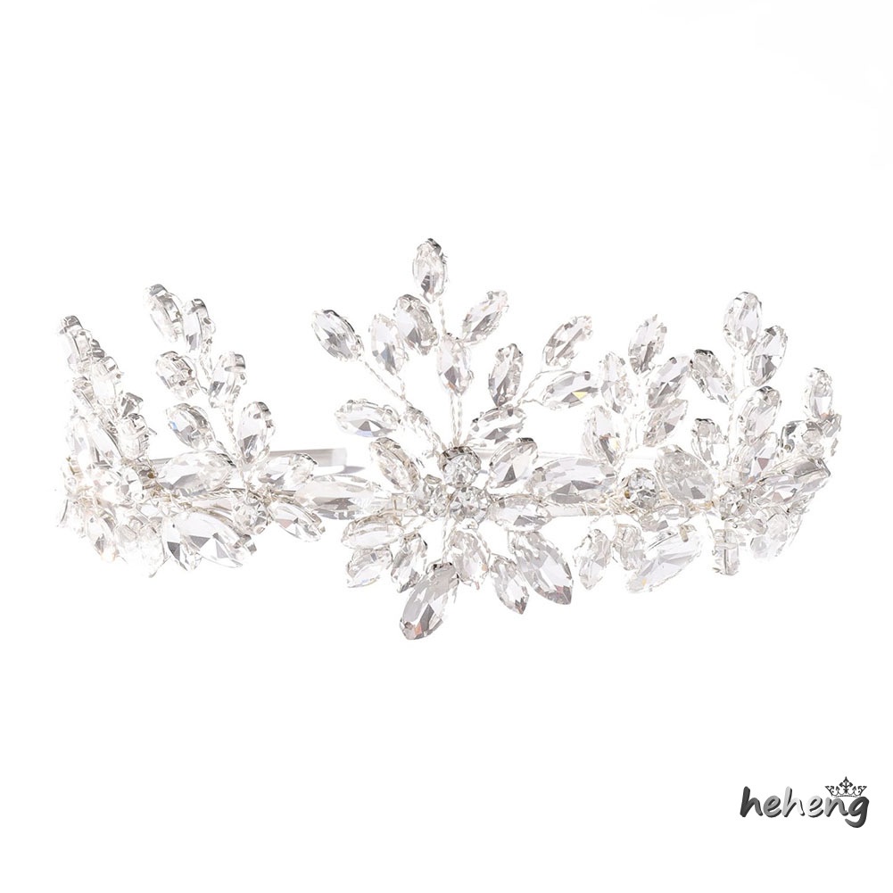 Băng Đô Cài Tóc Đính Đá Lấp Lánh Có Thể Điều Chỉnh Kích Thước Cho Cô Dâu