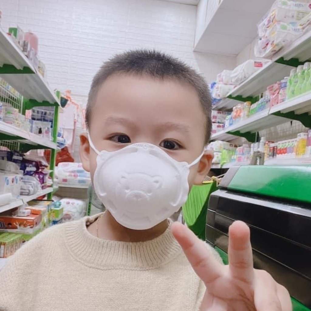Set 3 Khẩu trang Gấu 3D BÉ TUTI cho bé 4 tháng - 2 tuổi