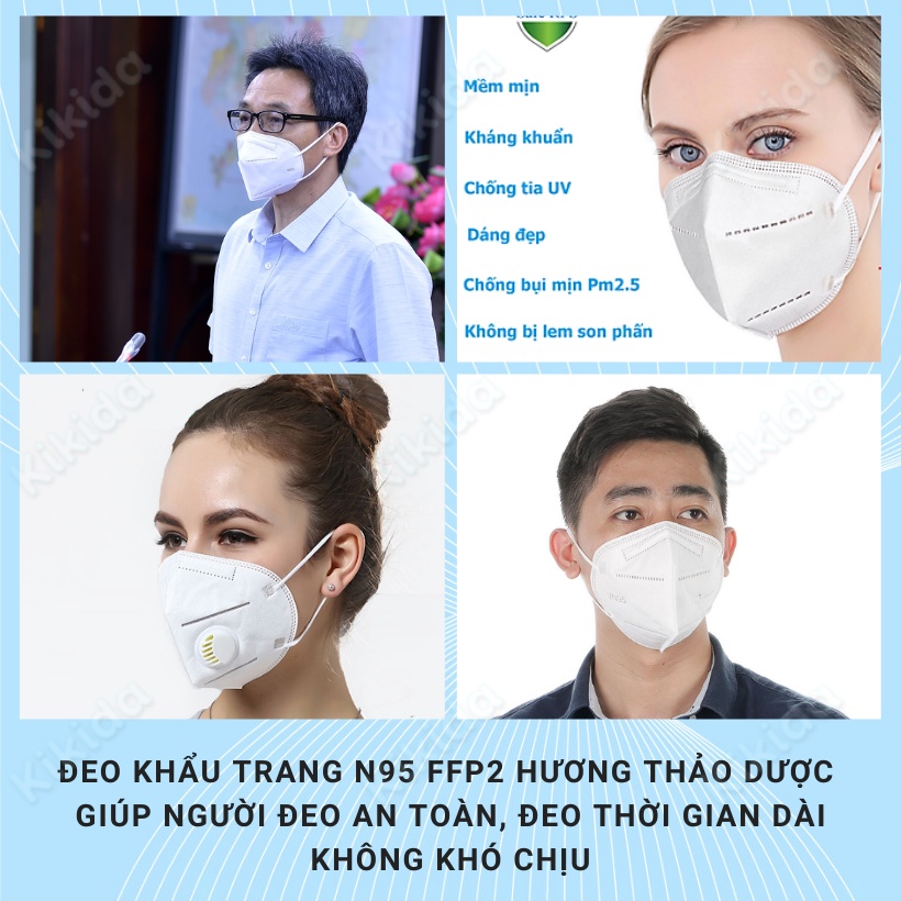Khẩu trang n95 Hương Thảo Dược Tiêu chuẩn Châu Âu FFP2, 5 lớp khử mùi phòng bệnh an toàn DOCTOR KING