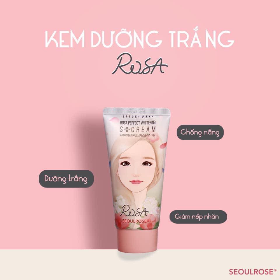 Kem dưỡng trắng da chống nắng #Seoul_rose 𝐑𝐨𝐬𝐚 𝐏𝐞𝐫𝐟𝐞𝐜𝐭 𝐖𝐡𝐢𝐭𝐞𝐧𝐢𝐧𝐠 𝐒 + 𝐂𝐫𝐞𝐚𝐦 𝐒𝐏𝐅 𝟑𝟓