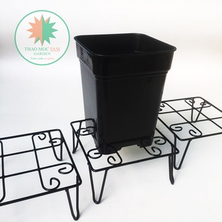 Chân đế vuông 21x10cm – Chân đế sắt kê chậu thoát nước, trang trí chậu hoa, nâng đỡ chậu cao hơn