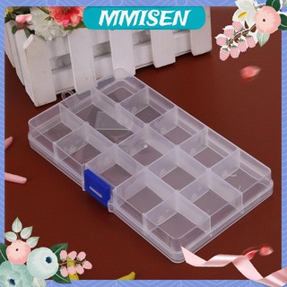 15 Grids Removable Plastic Storage Box Jewelry/Earring/Tools Container Case